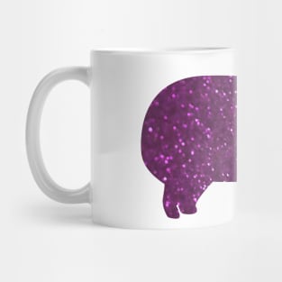 Funky purple glitter capybara silhouette Mug